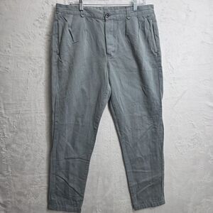 Wallace & Barnes Pants Mens Gray Chambray Chino Casual Size 34x32